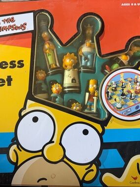 The Simpsons Themed Kids Chess Set - Yellow & Red Character Pieces